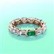 3 - Beverly 5x3 mm Emerald Cut Forever Brilliant Moissanite and Emerald Eternity Band 