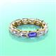 3 - Beverly 5x3 mm Emerald Cut Forever One Moissanite and Tanzanite Eternity Band 