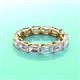 3 - Beverly 5x3 mm Emerald Cut Forever One Moissanite and Aquamarine Eternity Band 