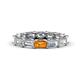 1 - Beverly 5x3 mm Emerald Cut Forever One Moissanite and Citrine Eternity Band 