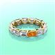 3 - Beverly 5x3 mm Emerald Cut Forever One Moissanite and Citrine Eternity Band 