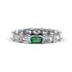 1 - Beverly 5x3 mm Emerald Cut Forever Brilliant Moissanite and Lab Created Alexandrite Eternity Band 