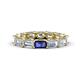 1 - Beverly 5x3 mm Emerald Cut Forever Brilliant Moissanite and Iolite Eternity Band 