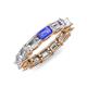 4 - Beverly 5x3 mm Emerald Cut Forever Brilliant Moissanite and Tanzanite Eternity Band 