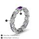 5 - Beverly 5x3 mm Emerald Cut Forever Brilliant Moissanite and Amethyst Eternity Band 