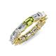 4 - Beverly 5x3 mm Emerald Cut Forever Brilliant Moissanite and Peridot Eternity Band 