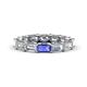 1 - Beverly 5x3 mm Emerald Cut Forever One Moissanite and Tanzanite Eternity Band 