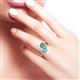 3 - Jianna 6.00 mm Cushion Lab Created Alexandrite and Round Blue Topaz 2 Stone Promise Ring 
