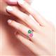 3 - Jianna 6.00 mm Cushion Lab Created Alexandrite and Round Lab Created Pink Sapphire 2 Stone Promise Ring 