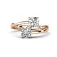 1 - Jianna IGI Certified 6.00 mm Cushion Lab Grown Diamond and Round Forever Brilliant Moissanite 2 Stone Promise Ring 