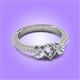 3 - My Lady Semi Mount 3 Stone Natural Diamond Engagement Ring 