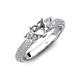4 - My Lady Semi Mount 3 Stone Natural Diamond Engagement Ring 