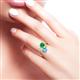3 - Jianna 6.00 mm Cushion Lab Created Emerald and Round Blue Topaz 2 Stone Promise Ring 