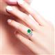 3 - Jianna 6.00 mm Cushion Lab Created Emerald and Round White Sapphire 2 Stone Promise Ring 
