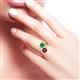 3 - Jianna 6.00 mm Cushion Lab Created Emerald and Round Rhodolite Garnet 2 Stone Promise Ring 