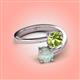 4 - Jianna 6.00 mm Cushion Peridot and Round Opal 2 Stone Promise Ring 
