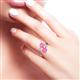 5 - Jianna 6.00 mm Cushion and Round Lab Created Pink Sapphire 2 Stone Promise Ring 
