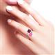 3 - Jianna 6.00 mm Cushion Rhodolite Garnet and Round Lab Created Pink Sapphire 2 Stone Promise Ring 