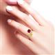 3 - Jianna 6.00 mm Cushion Lab Created Ruby and Round Natural Created Yellow Sapphire 2 Stone Promise Ring 
