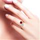 3 - Jianna 6.00 mm Cushion Lab Created Ruby and Round Opal 2 Stone Promise Ring 