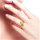 3 - Jianna 6.00 mm Cushion Lab Created Yellow Sapphire and Round Citrine 2 Stone Promise Ring 