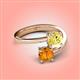 4 - Jianna 6.00 mm Cushion Lab Created Yellow Sapphire and Round Citrine 2 Stone Promise Ring 
