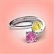 4 - Jianna 6.00 mm Cushion Lab Created Yellow Sapphire and Round Lab Created Pink Sapphire 2 Stone Promise Ring 