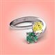 4 - Jianna 6.00 mm Cushion Lab Created Yellow Sapphire and Round Lab Created Alexandrite 2 Stone Promise Ring 