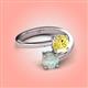 4 - Jianna 6.00 mm Cushion Lab Created Yellow Sapphire and Round Opal 2 Stone Promise Ring 