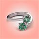 4 - Jianna 6.00 mm Cushion and Round Lab Created Alexandrite 2 Stone Promise Ring 