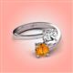 4 - Jianna 6.00 mm Cushion Forever One Moissanite and Round Citrine 2 Stone Promise Ring 