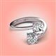 4 - Jianna IGI Certified 6.00 mm Cushion Lab Grown Diamond and Round Forever Brilliant Moissanite 2 Stone Promise Ring 