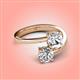 4 - Jianna IGI Certified 6.00 mm Cushion Lab Grown Diamond and Round Forever Brilliant Moissanite 2 Stone Promise Ring 