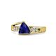 1 - Medora 7.00 mm Trillion Cut Lab Created Blue Sapphire and Diamond Engagement Ring 