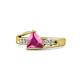 1 - Medora 7.00 mm Trillion Cut Lab Created Pink Sapphire and Diamond Engagement Ring 