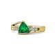 1 - Medora 7.00 mm Trillion Cut Lab Created Emerald and Diamond Engagement Ring 