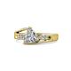 1 - Medora 7.00 mm Trillion Cut Forever Brilliant Moissanite and Diamond Engagement Ring 