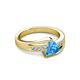3 - Medora 7.00 mm Trillion Cut Blue Topaz and Diamond Engagement Ring 