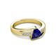 3 - Medora 7.00 mm Trillion Cut Lab Created Blue Sapphire and Diamond Engagement Ring 