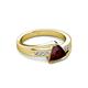 3 - Medora 7.00 mm Trillion Cut Red Garnet and Diamond Engagement Ring 