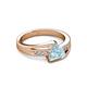3 - Medora 7.00 mm Trillion Cut Aquamarine and Diamond Engagement Ring 