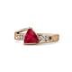 1 - Medora 7.00 mm Trillion Cut Lab Created Ruby and Diamond Engagement Ring 