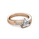 3 - Medora 7.00 mm Trillion Cut Forever Brilliant Moissanite and Diamond Engagement Ring 