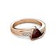 3 - Medora 7.00 mm Trillion Cut Red Garnet and Diamond Engagement Ring 