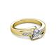 3 - Medora 7.00 mm Trillion Cut Forever One Moissanite and Diamond Engagement Ring 