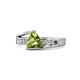1 - Medora 7.00 mm Trillion Cut Peridot and Diamond Engagement Ring 