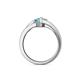 5 - Medora 7.00 mm Trillion Cut Blue Topaz and Diamond Engagement Ring 