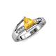 4 - Medora 7.00 mm Trillion Cut Citrine and Diamond Engagement Ring 