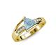 4 - Medora 7.00 mm Trillion Cut Aquamarine and Diamond Engagement Ring 