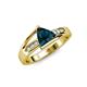 4 - Medora 7.00 mm Trillion Cut London Blue Topaz and Diamond Engagement Ring 